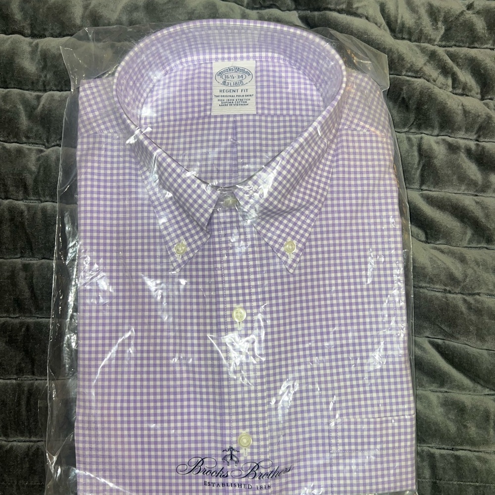 Brooks Brothers Purple Gingham Men's Shirt